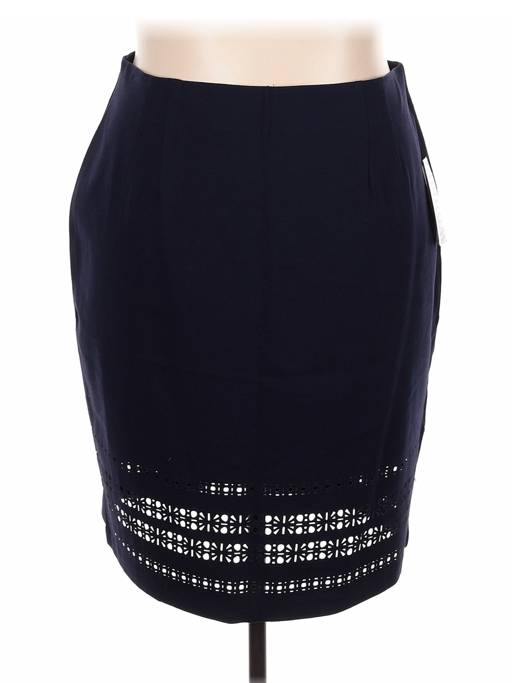 Amanda & Chelsea Navy Laser-Cut Pencil Skirt